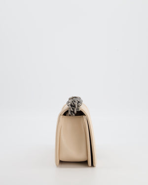 Chanel Nude Small Chevron Boy Bag in Caviar Leather with Ruthenium Hardware