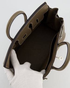 Hermès Birkin 25 Retourne Bag in Etoupe Evergrain Leather with Palladium Hardware