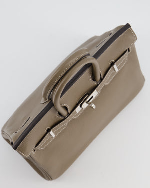 Hermès Birkin 25 Retourne Bag in Etoupe Evergrain Leather with Palladium Hardware