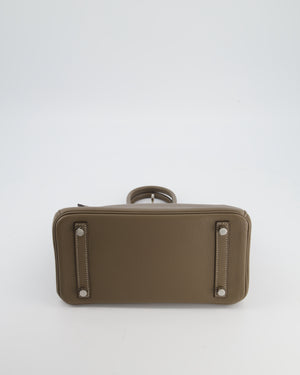 Hermès Birkin 25 Retourne Bag in Etoupe Evergrain Leather with Palladium Hardware