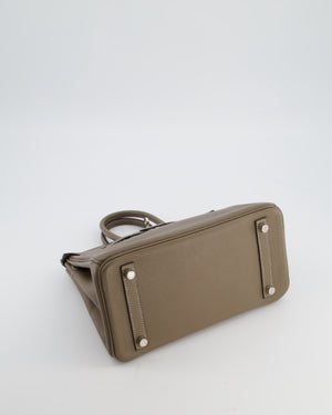 Hermès Birkin 25 Retourne Bag in Etoupe Evergrain Leather with Palladium Hardware