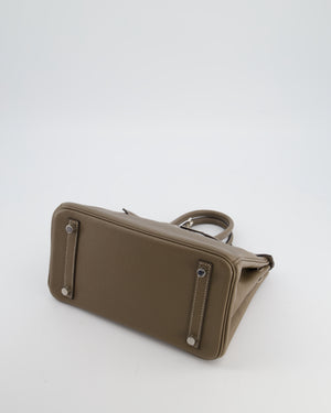 Hermès Birkin 25 Retourne Bag in Etoupe Evergrain Leather with Palladium Hardware