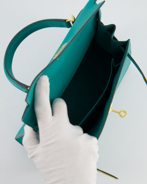 Hermès Kelly 25 Sellier Bag in Bleu Paon Epsom Leather with Gold Hardware