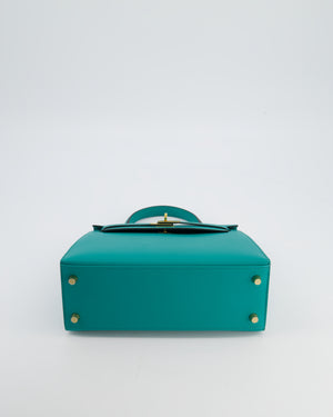 Hermès Kelly 25 Sellier Bag in Bleu Paon Epsom Leather with Gold Hardware