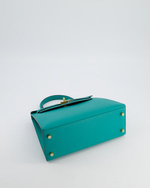 Hermès Kelly 25 Sellier Bag in Bleu Paon Epsom Leather with Gold Hardware