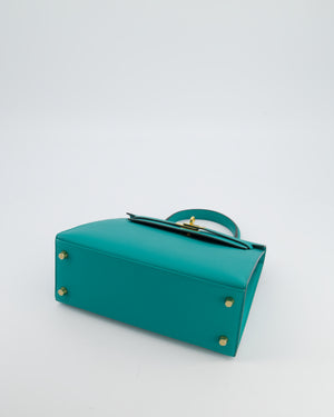 Hermès Kelly 25 Sellier Bag in Bleu Paon Epsom Leather with Gold Hardware