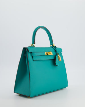 Hermès Kelly 25 Sellier Bag in Bleu Paon Epsom Leather with Gold Hardware