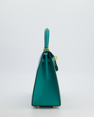 Hermès Kelly 25 Sellier Bag in Bleu Paon Epsom Leather with Gold Hardware