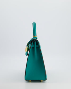Hermès Kelly 25 Sellier Bag in Bleu Paon Epsom Leather with Gold Hardware