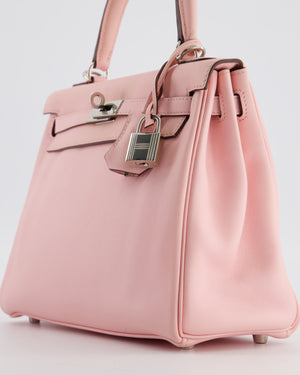 Hermès Kelly 25 Retourne Bag in Rose Sakura Swift Leather with Palladium Hardware