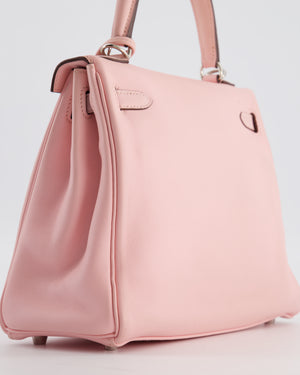 Hermès Kelly 25 Retourne Bag in Rose Sakura Swift Leather with Palladium Hardware