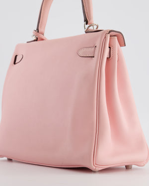 Hermès Kelly 25 Retourne Bag in Rose Sakura Swift Leather with Palladium Hardware