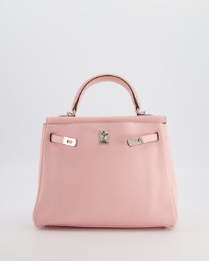 Hermès Kelly 25 Retourne Bag in Rose Sakura Swift Leather with Palladium Hardware