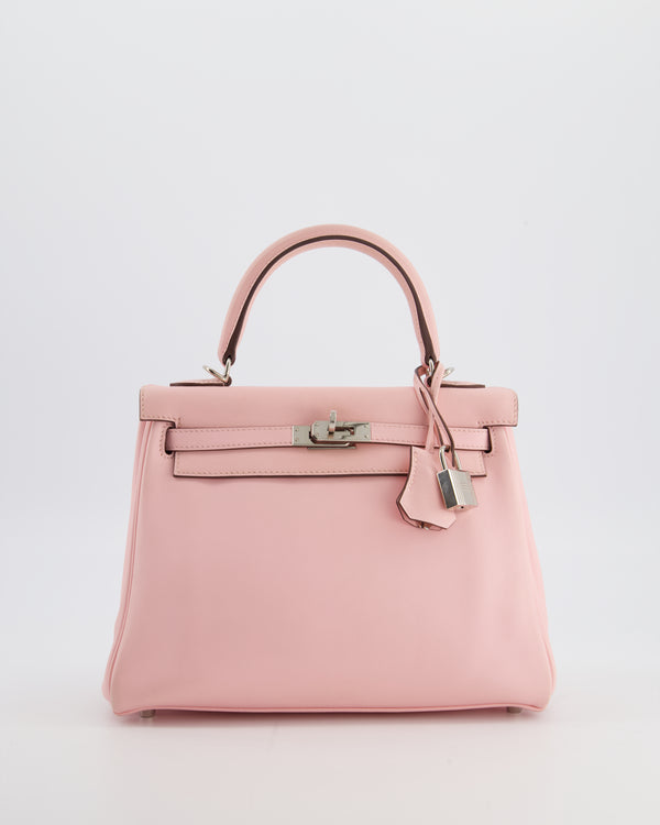 Hermès Kelly 25 Retourne Bag in Rose Sakura Swift Leather with Palladium Hardware