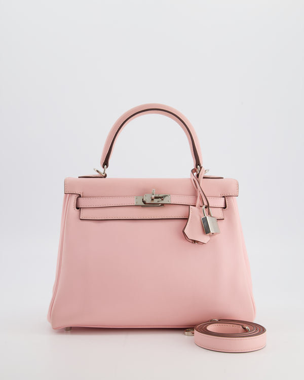 Hermès Kelly 25 Retourne Bag in Rose Sakura Swift Leather with Palladium Hardware