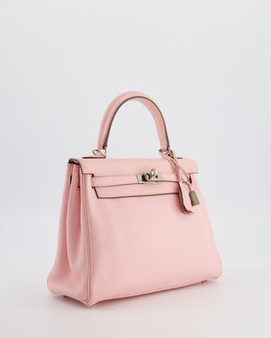 Hermès Kelly 25 Retourne Bag in Rose Sakura Swift Leather with Palladium Hardware