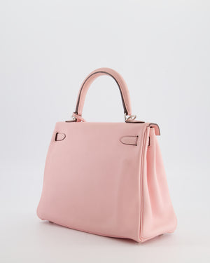 Hermès Kelly 25 Retourne Bag in Rose Sakura Swift Leather with Palladium Hardware