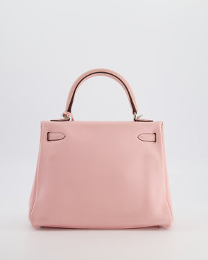 Hermès Kelly 25 Retourne Bag in Rose Sakura Swift Leather with Palladium Hardware