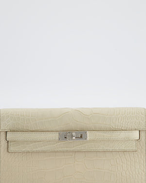 Hermès Kelly To Go Bag in Beton Alligator Mississippiensis Leather with Palladium Hardware