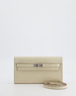Hermès Kelly To Go Bag in Beton Alligator Mississippiensis Leather with Palladium Hardware