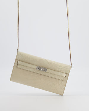 Hermès Kelly To Go Bag in Beton Alligator Mississippiensis Leather with Palladium Hardware