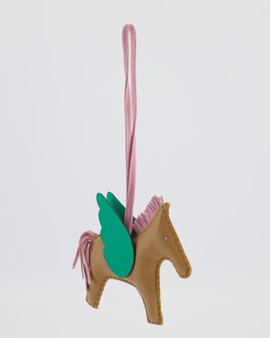 Hermès Rodeo Pegasus PM Charm in Chai, Mauve Sylvestre, and Menthe Milo Lambskin Leather Charm