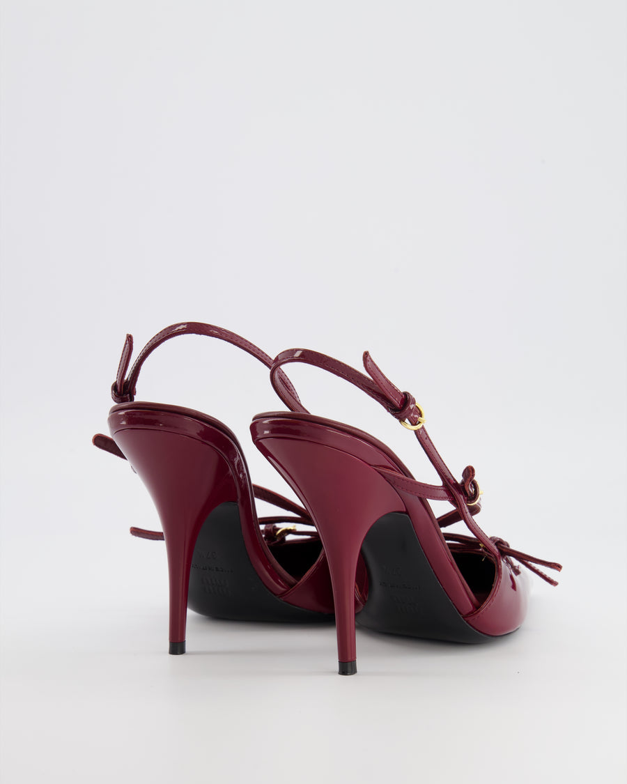 *HOT* Miu Miu Burgundy Patent Leather Slingbacks with Buckles Size EU 37.5 RRP £1,010