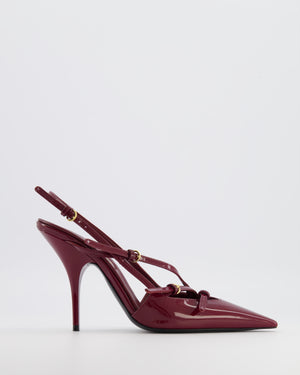 *HOT* Miu Miu Burgundy Patent Leather Slingbacks with Buckles Size EU 37.5 RRP £1,010