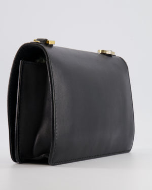 Christian Dior Black Leather J'Adior Flap Bag with Multi-Colour Embroidered Canvas Strap and Gold Hardware