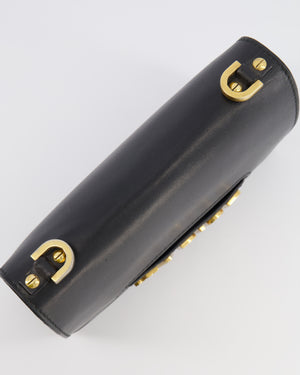 Christian Dior Black Leather J'Adior Flap Bag with Multi-Colour Embroidered Canvas Strap and Gold Hardware