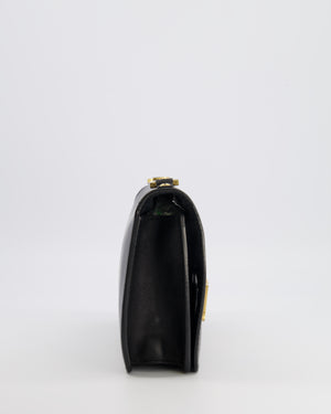 Christian Dior Black Leather J'Adior Flap Bag with Multi-Colour Embroidered Canvas Strap and Gold Hardware