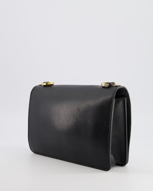 Christian Dior Black Leather J'Adior Flap Bag with Multi-Colour Embroidered Canvas Strap and Gold Hardware