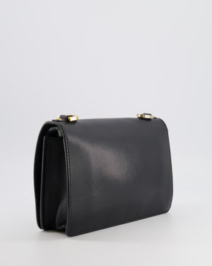 Christian Dior Black Leather J'Adior Flap Bag with Multi-Colour Embroidered Canvas Strap and Gold Hardware