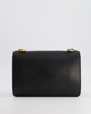 Christian Dior Black Leather J'Adior Flap Bag with Multi-Colour Embroidered Canvas Strap and Gold Hardware
