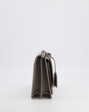 Saint Laurent Grey Crocodile Embossed Leather Sunset Bag with Silver Hardware RRP £2,230