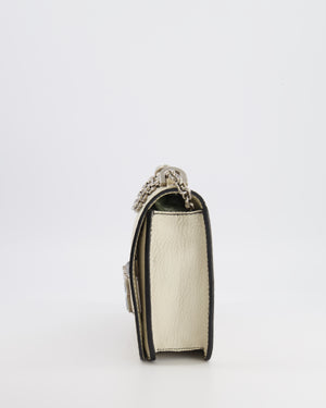 Christian Dior White Pebbled Leather J'Adior Flap Bag with Turquoise and White Logo, Silver Hardware