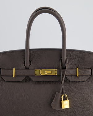 *HOT* Hermes Birkin 30cm Bag in Gris Etain Togo Leather with Gold Hardware