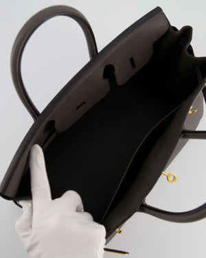 *HOT* Hermes Birkin 30cm Bag in Gris Etain Togo Leather with Gold Hardware