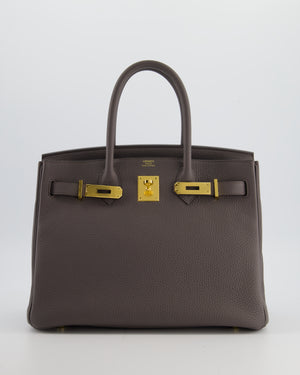 *HOT* Hermes Birkin 30cm Bag in Gris Etain Togo Leather with Gold Hardware