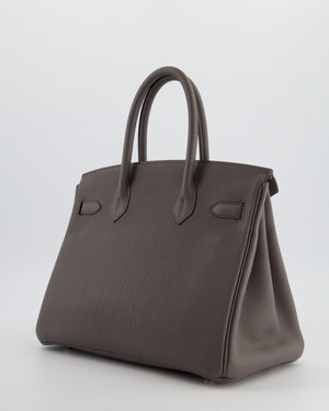 *HOT* Hermes Birkin 30cm Bag in Gris Etain Togo Leather with Gold Hardware