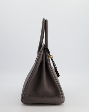 *HOT* Hermes Birkin 30cm Bag in Gris Etain Togo Leather with Gold Hardware