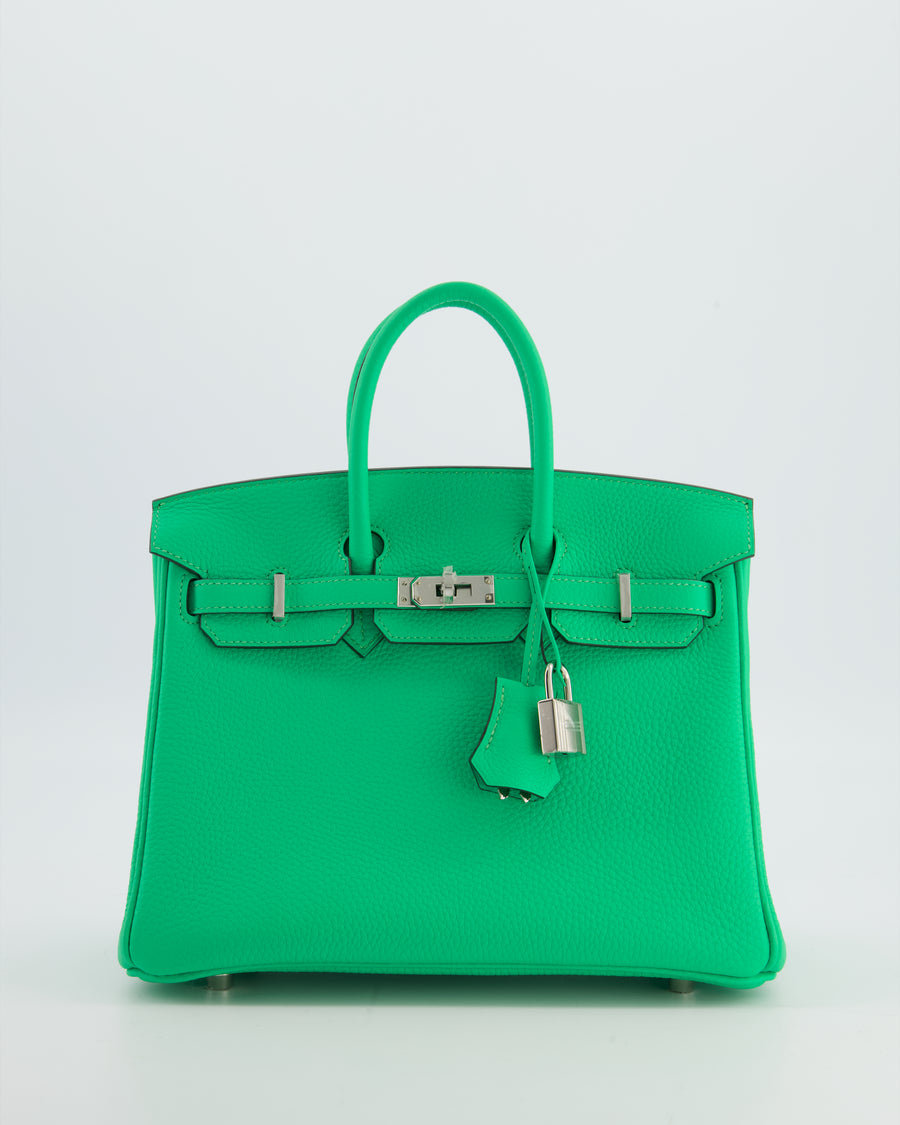 Hermès Birkin 25 Retourne Bag in Vert Comics Togo Leather with Palladium Hardware