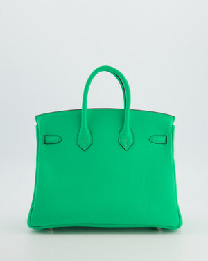 Hermès Birkin 25 Retourne Bag in Vert Comics Togo Leather with Palladium Hardware