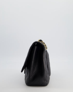 Chanel Black Jumbo Classic Single Flap Bag in Caviar Leather with Gold Hardware