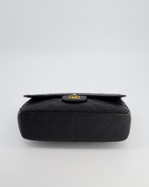 Chanel Black Jumbo Classic Single Flap Bag in Caviar Leather with Gold Hardware