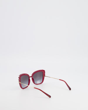 Dolce Gabbana Burgundy DG6131 Butterfly Sunglasses with Gold Hardware and Logo Detail