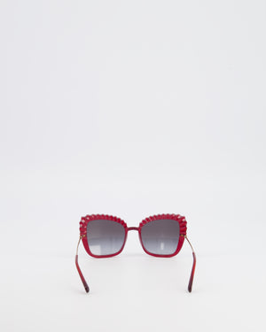 Dolce Gabbana Burgundy DG6131 Butterfly Sunglasses with Gold Hardware and Logo Detail