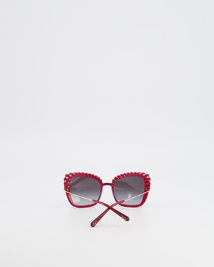 Dolce Gabbana Burgundy DG6131 Butterfly Sunglasses with Gold Hardware and Logo Detail