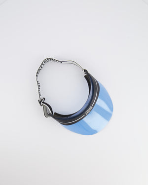 Christian Dior Black DiorClub V1U Visor with Light Blue Shield and Adjustable Logo Strap