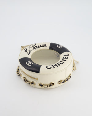 *RARE & FIRE PRICE* Chanel La Pausa Coco Lifesaver Bag in Black and White with Champagne Gold Hardware